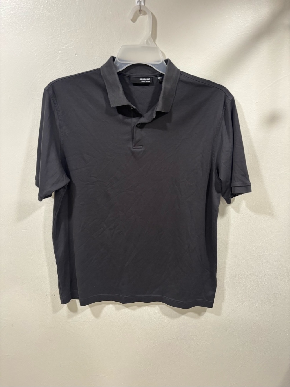 IRO Men's Charcoal Short-Sleeve  Polo Size L